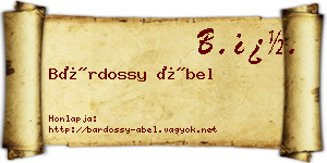 Bárdossy Ábel névjegykártya
