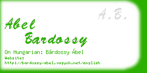 abel bardossy business card